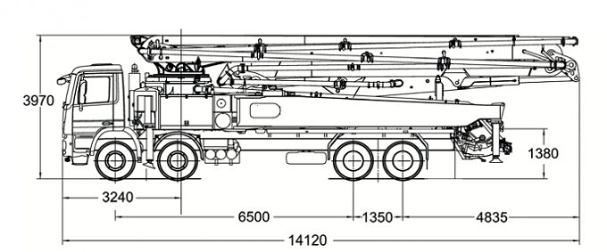 PUTZMEISTER M56-5のベンツEuro4のトラック ポンプは改装された具体的なポンプを使用した